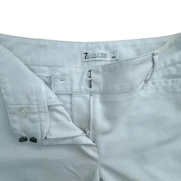 New York and Company Women's Size 6 White 3 quarter Capri Pants business causal - Picture 3 of 11